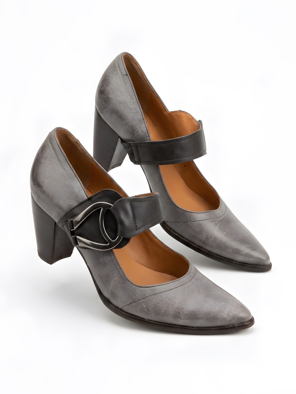 Chic Gray Heels with stunning  Strap